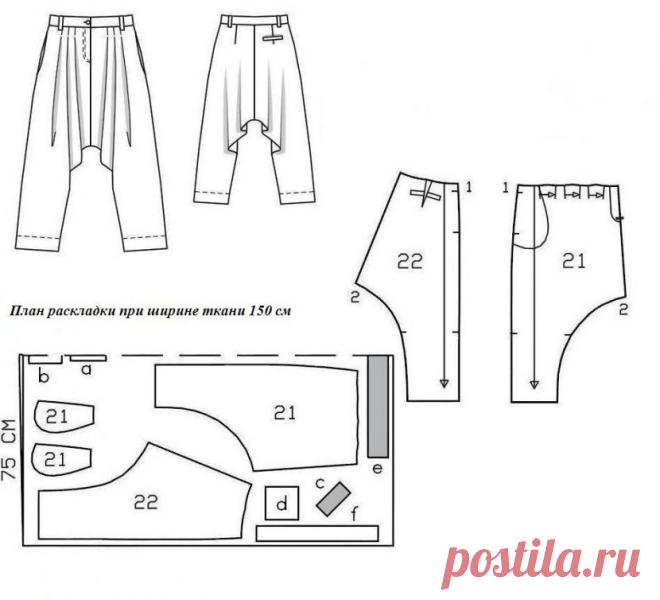 Женские шаровары своими руками: выкройка эксклюзивных брюк