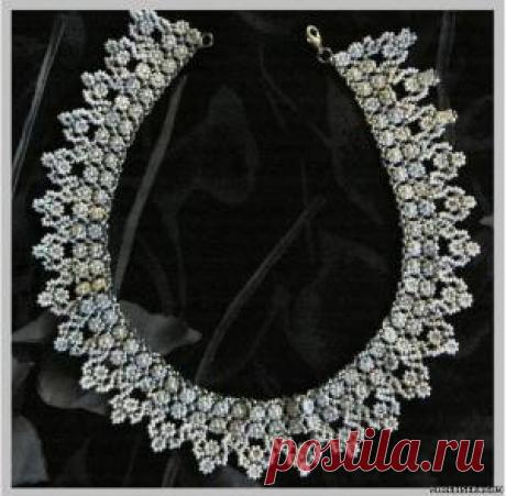 Колье Вальс Кружева - Колье - Схемы плетения бисером - Сокровищница статей - Плетение бисером украшений, деревьев и цветов, схемы мк