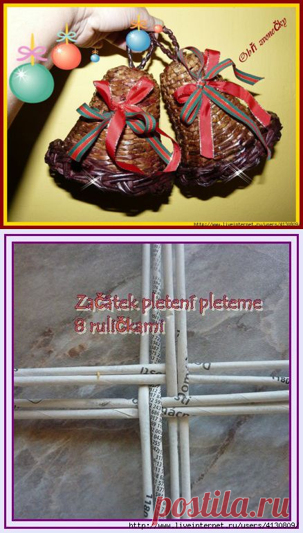 Колокольчики из газет. Два подробных мастер-класса