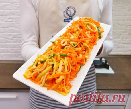 Попробовал в ресторане салат «Дальневосточный» с кальмарами, такого вкусного давно не ел. Взял рецепт на заметку и приготовил | MEREL | KITCHEN | Яндекс Дзен
