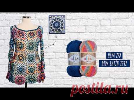 Alize Diva ile Tığ işi Yazlık Bluz Yapımı-Making Crochet Work Summer Blouse with Alize Diva