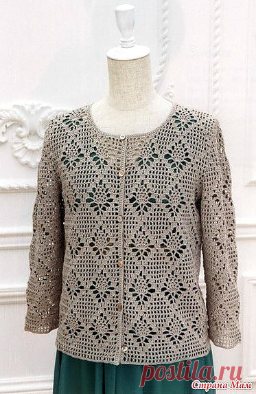 Ажурный жакет крючок.: Дневник группы "ВЯЗАНАЯ МОДА+ ДЛЯ НЕМОДЕЛЬНЫХ ДАМ" - Страна Мам