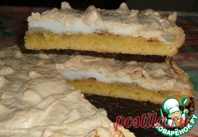 Яблочно-банановый пирог с мягким безе Кулинарный рецепт