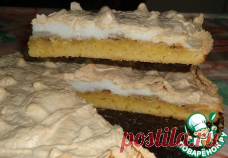 Яблочно-банановый пирог с мягким безе Кулинарный рецепт