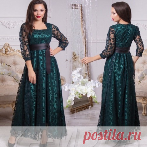 ✽Длинное платье из кружева купить недорого