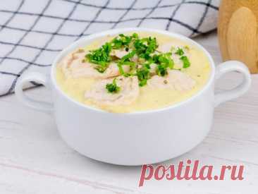 Суп-пюре с грибами и курицей