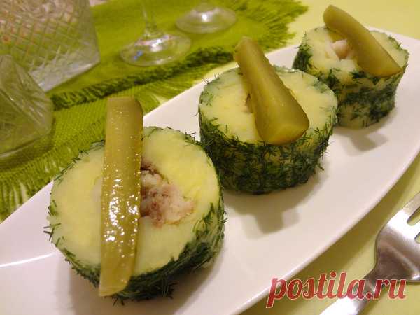 Закуска из сельди - интересный пошаговый рецепт с картофельным пюре