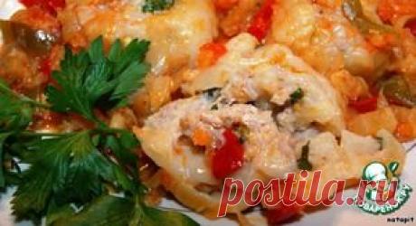 Ленивые пельмени в овощном соусе - кулинарный рецепт