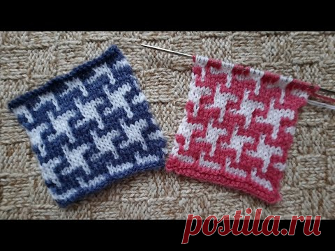 Узор ГУСИНЫЕ ЛАПКИ . Ленивый жаккард.// Шикарный узор для жакетов, безрукавок в  стиле ШАНЕЛЬ.// Шикарный узор для жакетов, кардиганов. Сочетание цветов может быть любым : черный с белым, коричневый с бежевым, зеленый с желтым, серый с розовым и т.д.