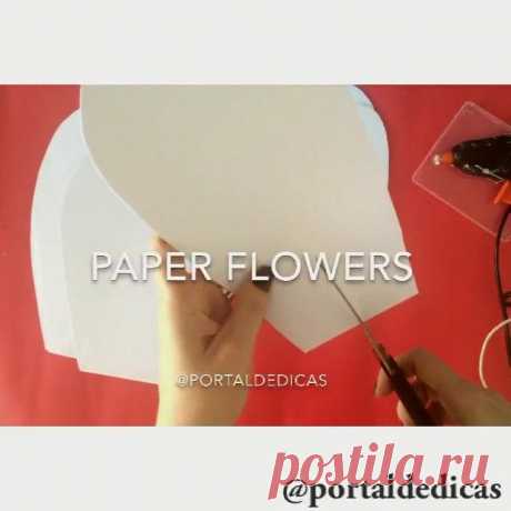 {🎥Video} Me inspirei nos diversos vídeos que vi na internet e resolvi tentar fazer as famosas &quot;Paper Flowers&quot;... Aqui eu usei folha simples de papel A4 dessas que todo mundo tem em casa, pois estava realmente testando se ia conseguir e vi que é bem fácil e prazeroso de fazer essas flores, fiz rapidinho em menos de 30minutos.
