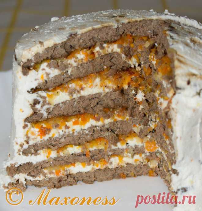 Проверенные рецепты: Печеночный торт из говяжьей печени.