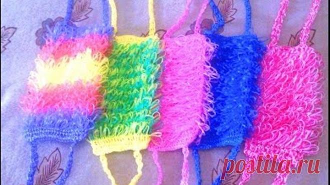 Мочалка крючком. Как научиться вязать крючком? Вязание крючком. Крючок для начинающих 2015