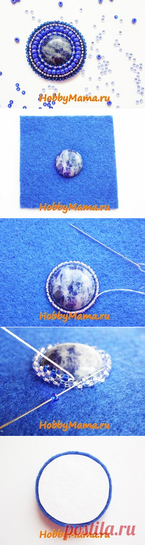Мастер-класс. Оплетение кабошона бисером | HobbyMama