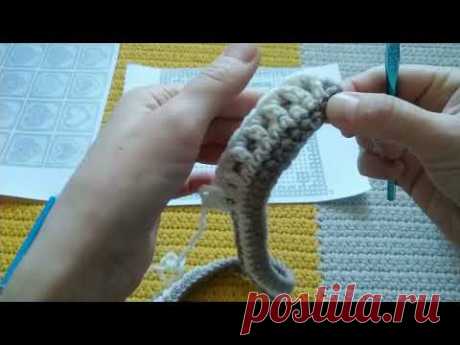 ЧАСТЬ 1 - ДВУХСТОРОННЯЯ МОЗАИКА КРЮЧКОМ ПОВОРОТНЫМИ РЯДАМИ