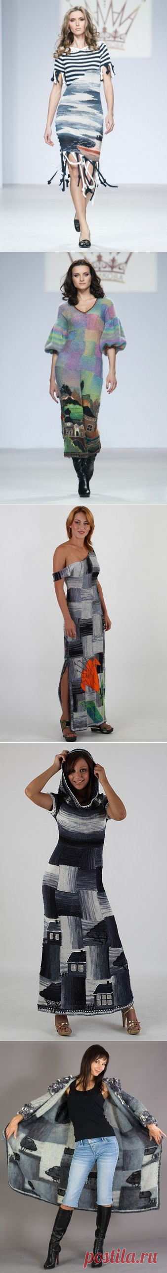 Вязаные пальто и платья от Анны Лесниковой.