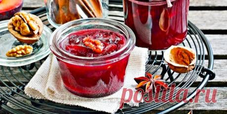 СЛИВОВЫЙ ДЖЕМ С ГРЕЦКИМИ ОРЕХАМИ И КОРИЦЕЙ