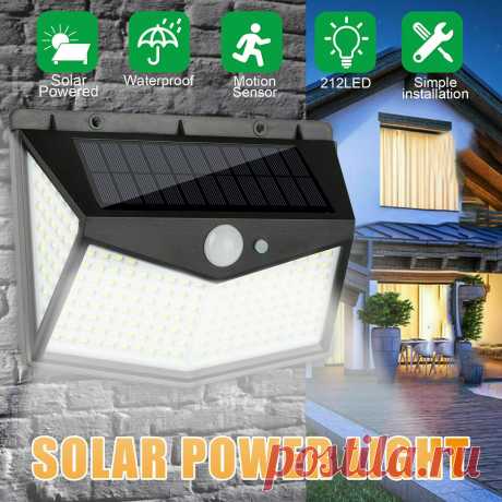 212 led solar power street light pir motion sensor wall lamp outdoor garden path yard lighting Sale - Banggood.com
