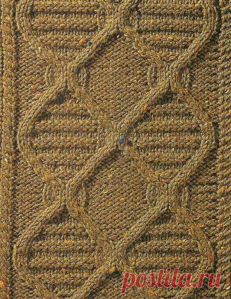 Узор № 26 - узорная полоска с косой. Схему вязания и условные обозначения вы сможете увидеть на сайте.