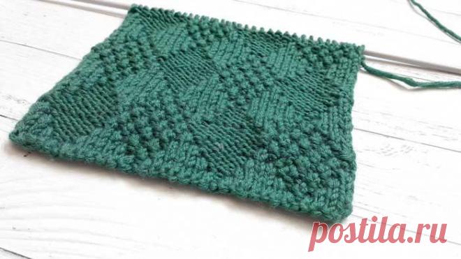 Теневой узор спицами, лицевые и изнаночные петли, схема - Самые красивые узоры спицами