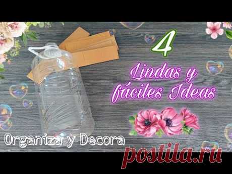 4 LINDAS MANUALIDADES con RECICLAJE! 💕LINDAS IDEAS PARA EL HOGAR / MANUALIDADES CON BOTELLA / DIY