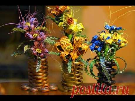 Вазы из бумажных модулей для цветов