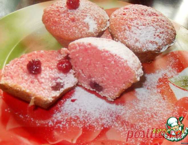 Малиновые кексы на киселе – кулинарный рецепт