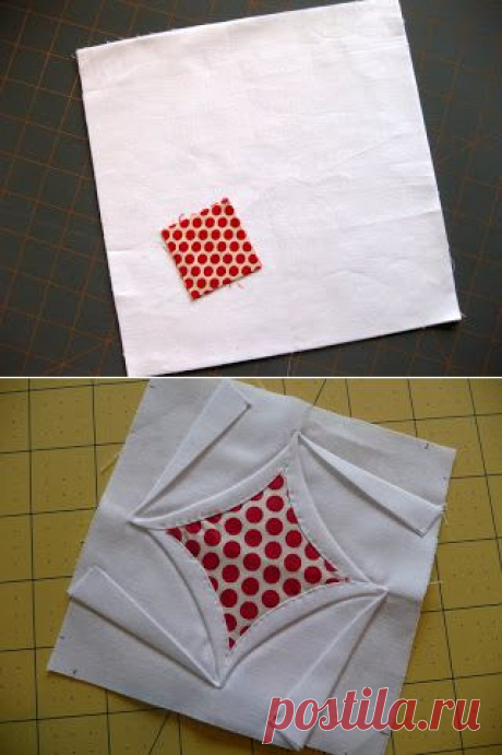 Spotted Stones: cathedral window tutorial