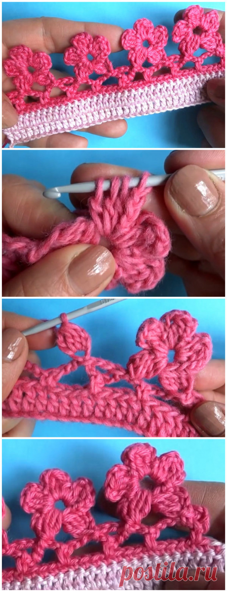 Crochet Flowers Border | Tieflow