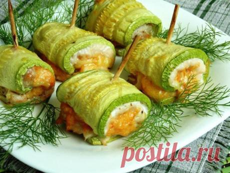 Сытные рулетики из кабачков
