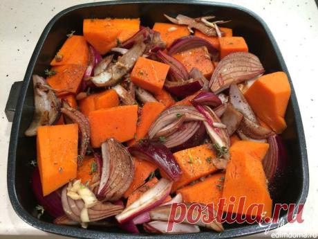 Курица с тыквой, луком и грецкими орехами - видеорецепт | Кулинарные рецепты от «Едим дома!»