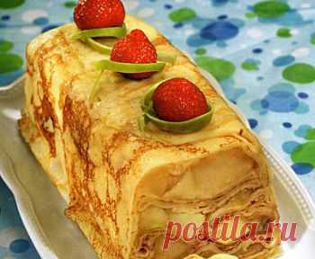 Рецепт блинного пирога с яблоками - Блины, блинчики . 1001 ЕДА вкусные рецепты с фото!