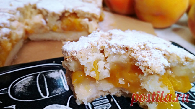 Тесто не раскатываю и не вымешиваю, насыпаю в форму и в духовку. Простой пирог с персиками (хоть каждый день готовь) | Розовый баклажан | Яндекс Дзен