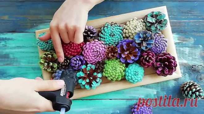 Картина из шишек своими руками!