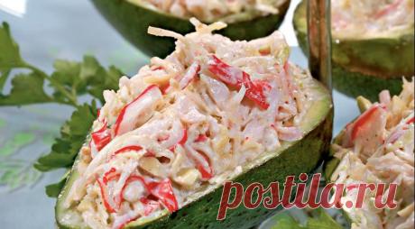 Авокадо с крабовыми палочками. Пошаговый рецепт с фото на Gastronom.ru