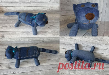 Джинсовый кот | Etsy