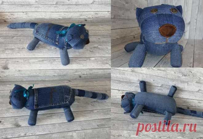 Джинсовый кот | Etsy