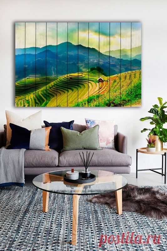 Картина "Рисовые поля" по цене от 5900 руб. Размеры: 60x90 см, 80x120 см, 100x150 см, 120x180 см. Срок изготовления: 2-3 дня.