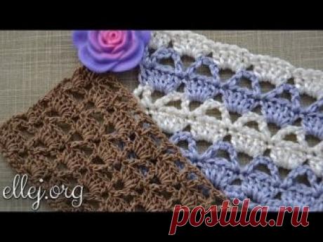Ажурный узор крючком Корзинки. Basket crochet stitch