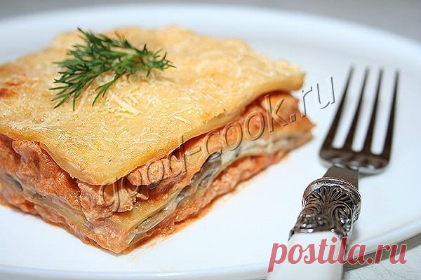 Хорошая кухня - лазанья с курицей и грибами. Кулинарная книга рецептов. Салаты, выпечка.