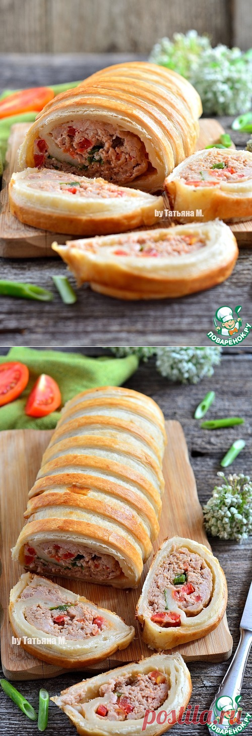 Закусочный рулет с мясом - кулинарный рецепт