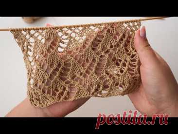 Lace holly knitting pattern 🌿 Ажурный остролист узор спицами