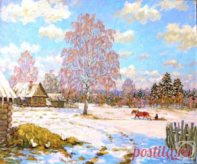 «Зима уходит» картина Мелькова Юрия маслом на холсте — купить на ArtNow.ru