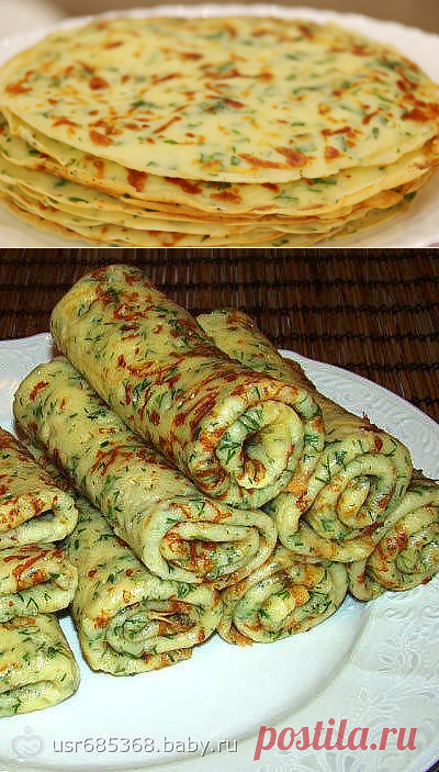 Сырные блины с зеленью - просто, сытно и очень вкусно!