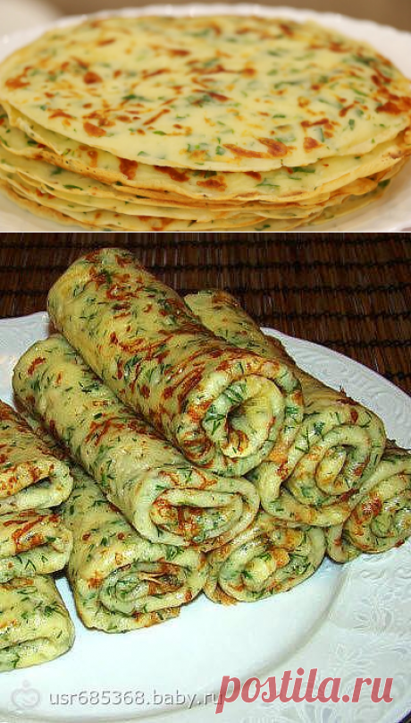 Сырные блины с зеленью - просто, сытно и очень вкусно!