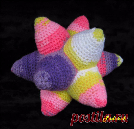 Игрушки. Мячик звезда крючком