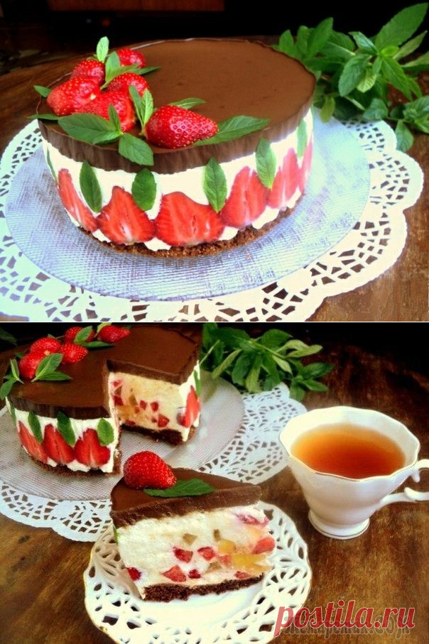 Торт «Клубника и шоколад»