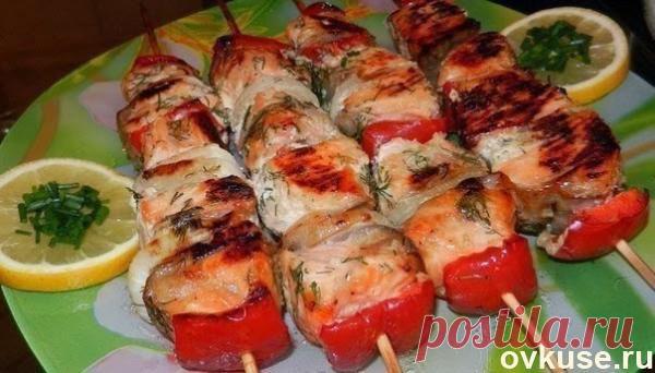 ▲Шашлычки из сёмги в горчично-лимонном маринаде▲