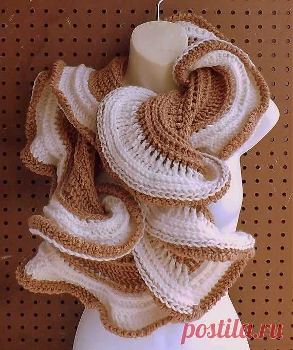Etsy крючком шарф ЛАТТЕ крючком рюшами по strawberrycouture
