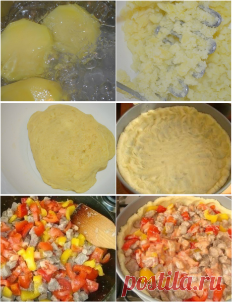Деревенский мясной пирог на картофельном тесте: необычайно сочный и ароматный!