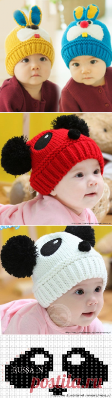 Шапочки детские спицами